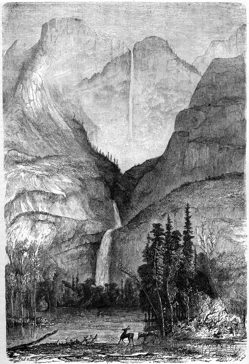 Yosemite Falls, California, 19th century by Paul Huet