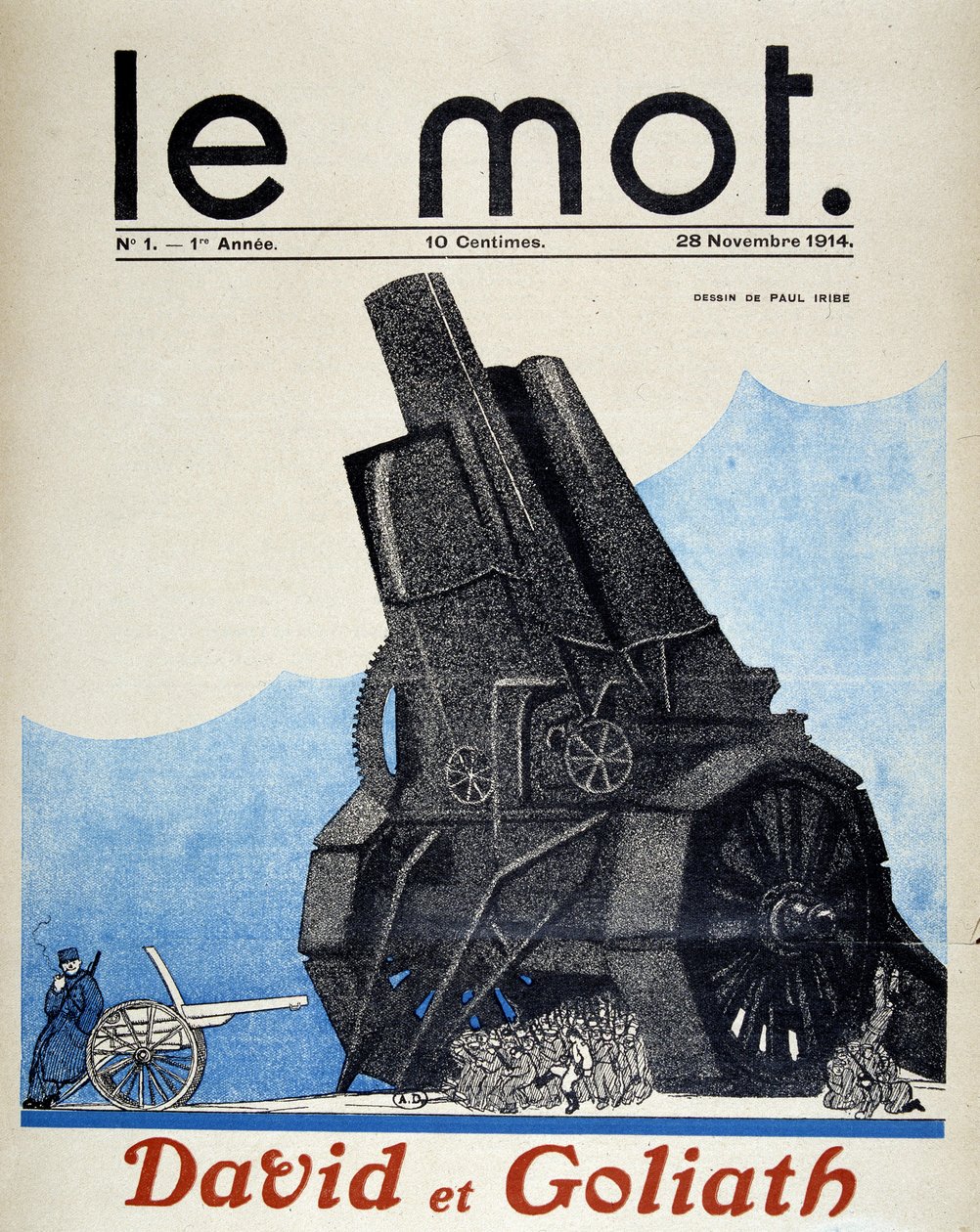 David and Goliath: comparison between French and German artillery - By Paul Iribe, in 