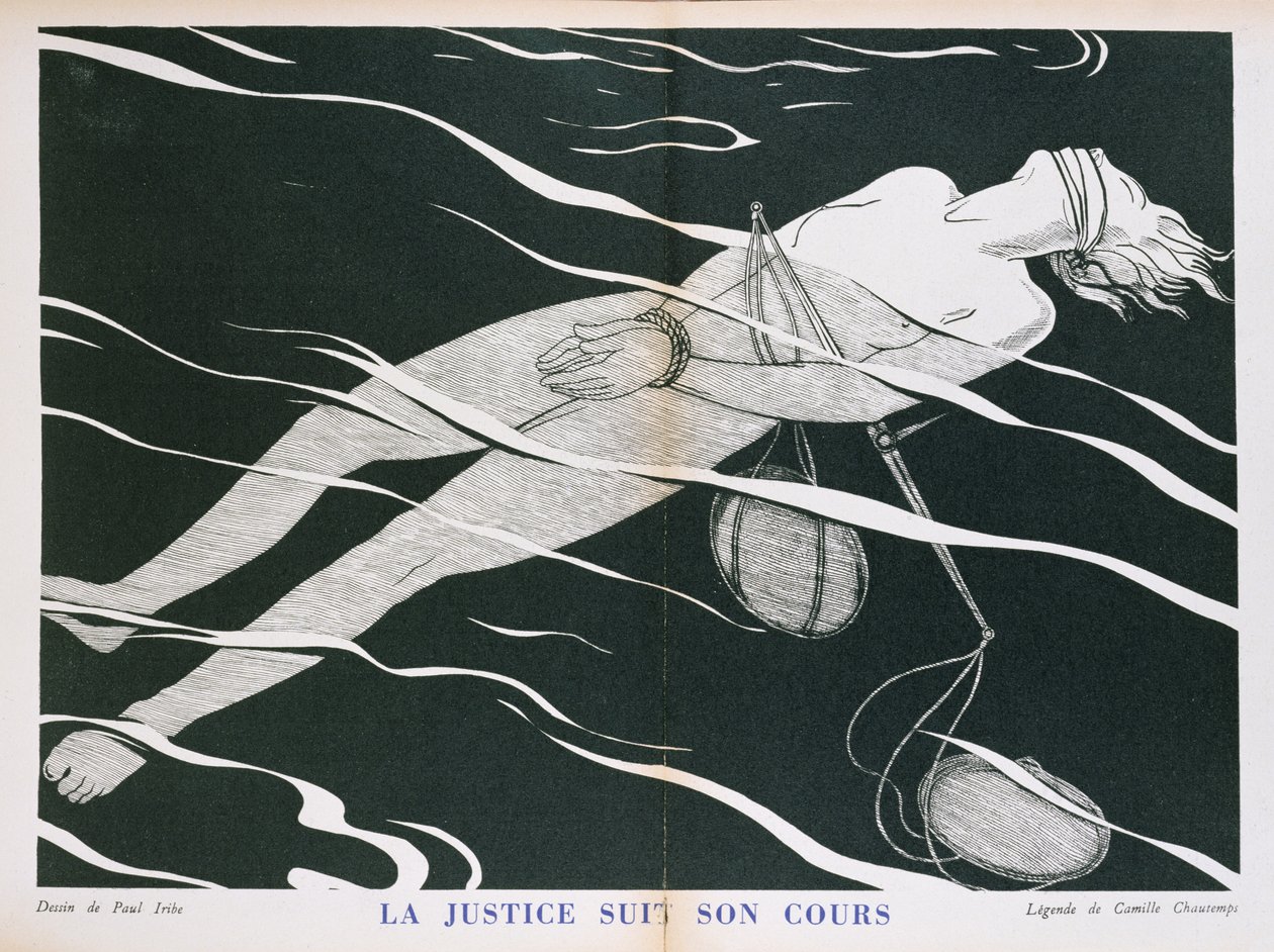Justice Follows its Course, Caricature of the Justice System by Paul Iribe
