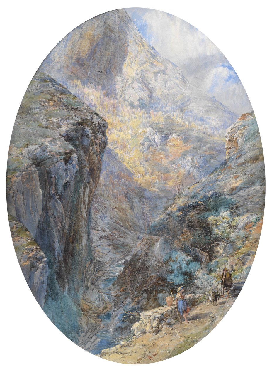 Near Amalfi, La Vallée des Moulins, 1864 by Paul Jacob Naftel