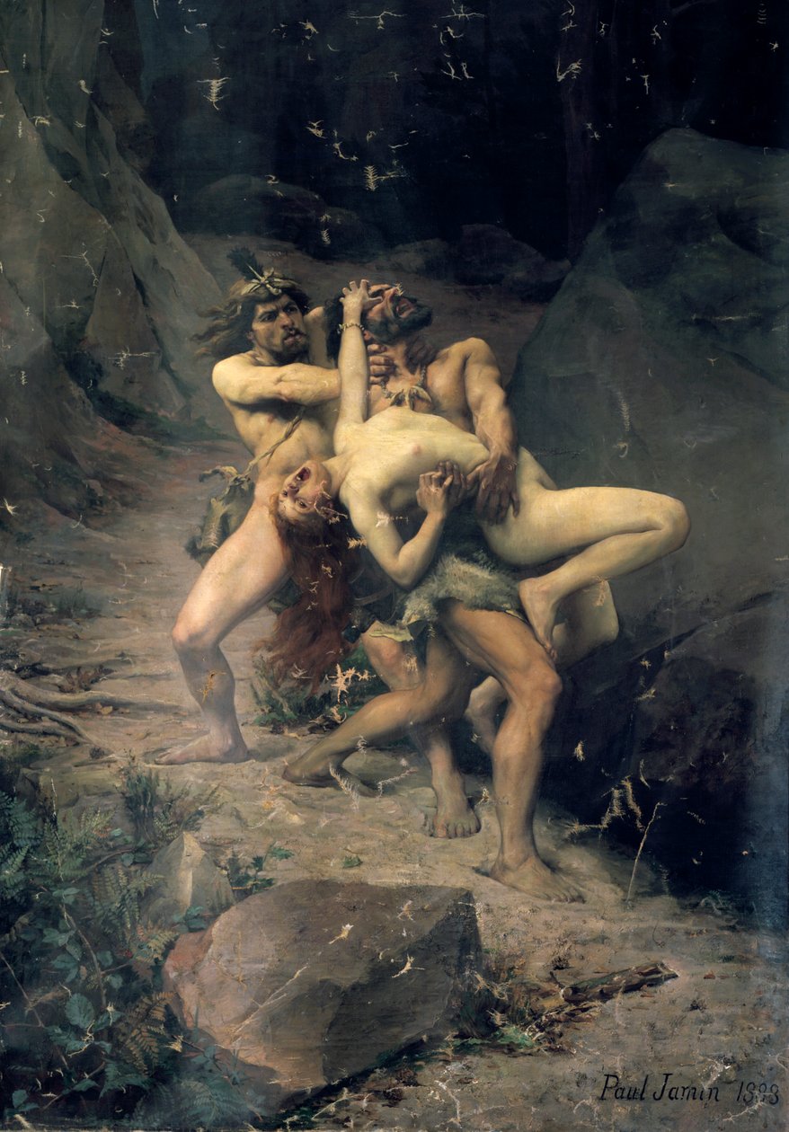 A Rape in the Stone Age, 1888 by Paul Joseph Jamin