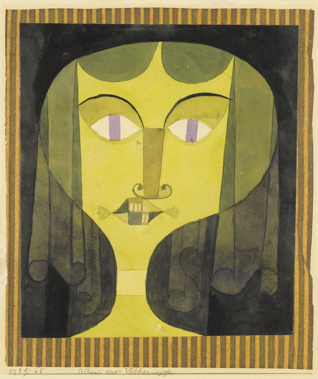 Portrait of a violet-eyed woman by Paul Klee