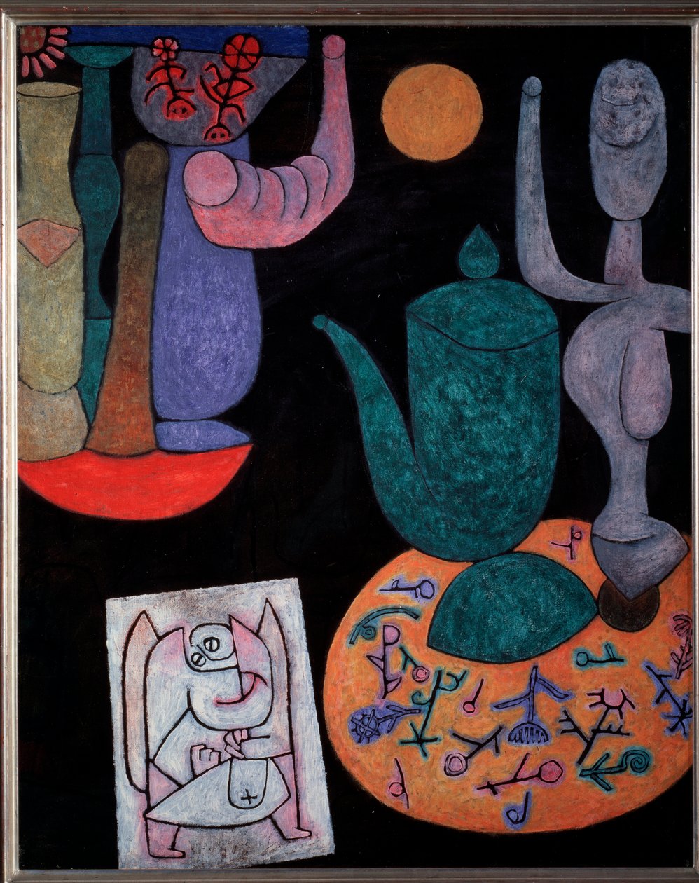 Still Life on Black Background by Paul Klee