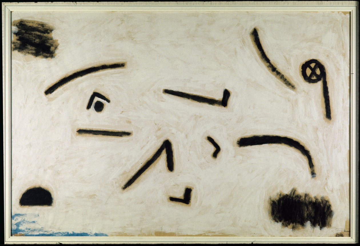 Untitled (Signs on Black Background) by Paul Klee