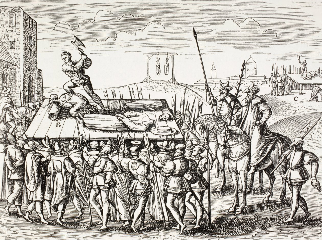 16th Century Propaganda Illustrating Punishments by King Henry VIII Against English Catholics by Paul Lacroix