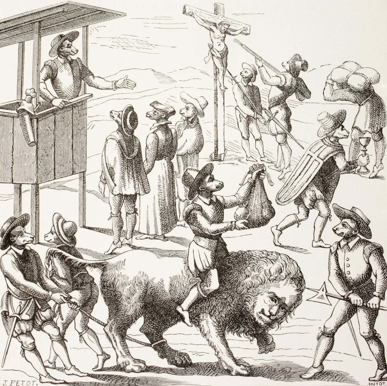 Allegorical Picture of Excesses by the Huguenots by Paul Lacroix