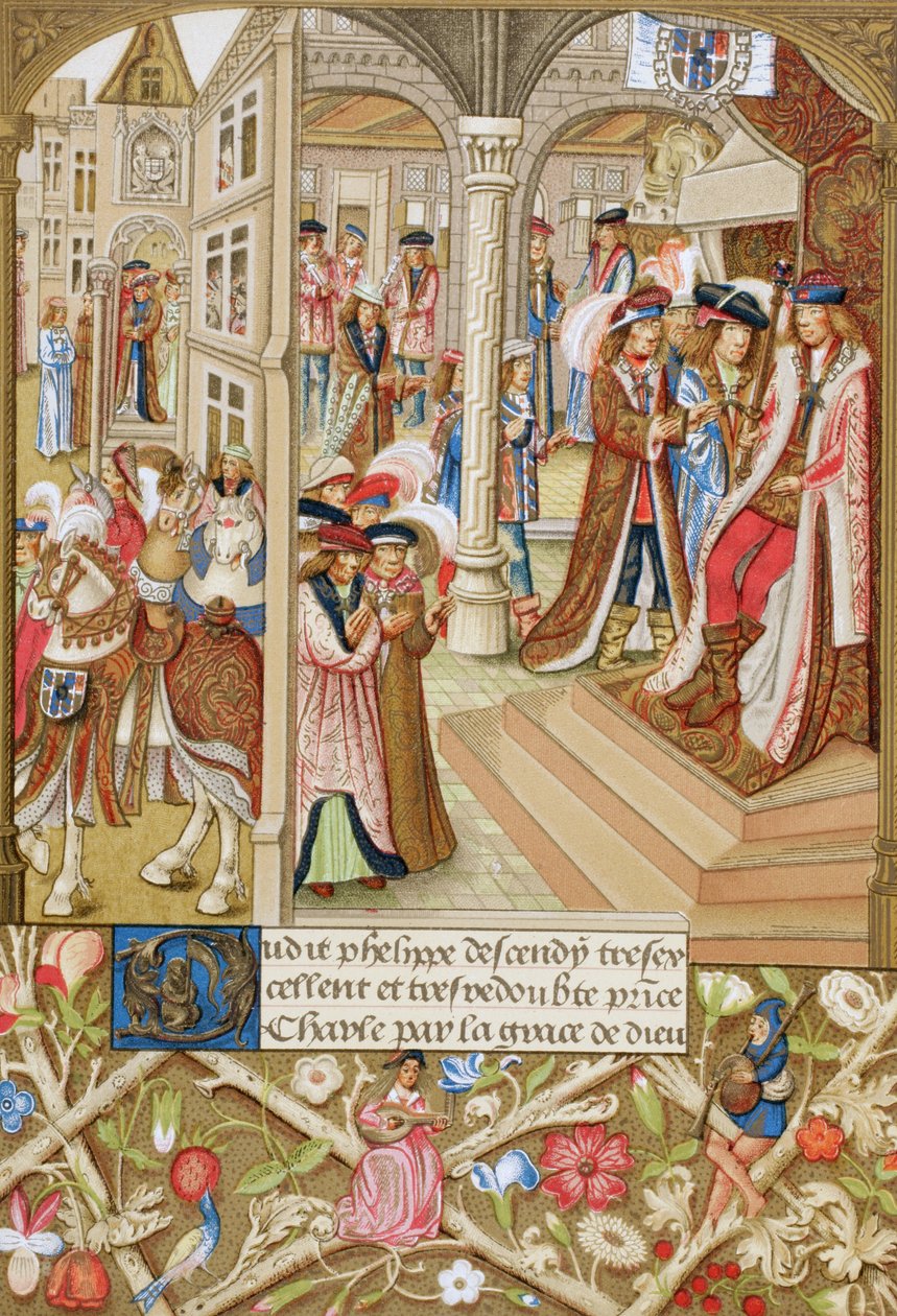 Charles the Bold, Duke of Burgundy, Seated on His Throne (after a 15th century manuscript) by Paul Lacroix