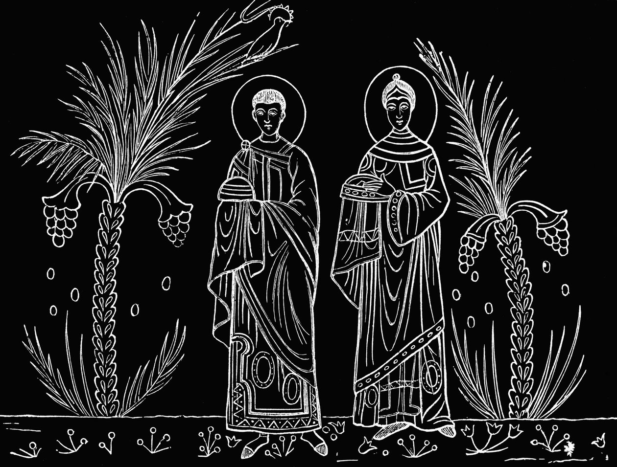 St. Cecilia and Her Husband Valerian (after a 3rd or 4th century mosaic) by Paul Lacroix