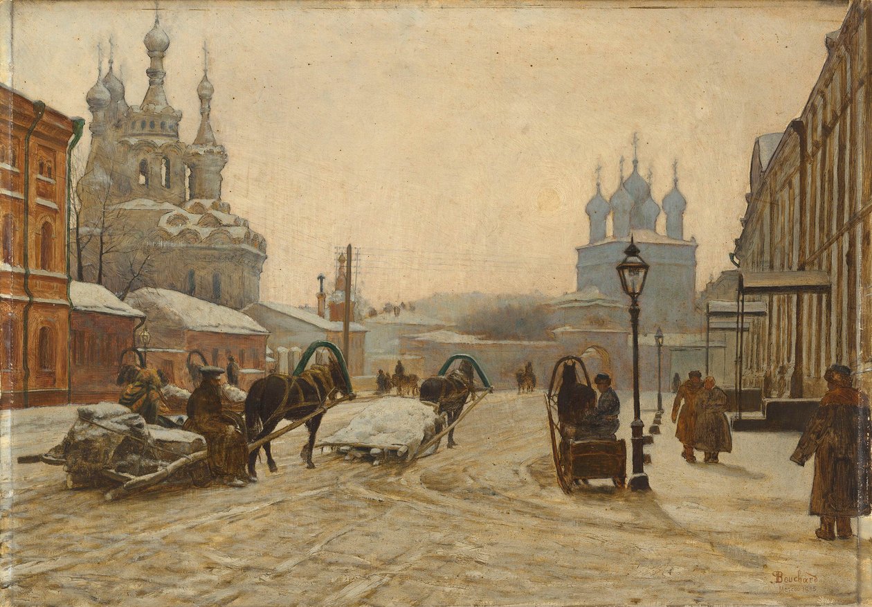 The Church of the Nativity of the Theotokos on Putinki and the Passion Strastnoy Monastery, 1895 by Paul Louis Bouchard
