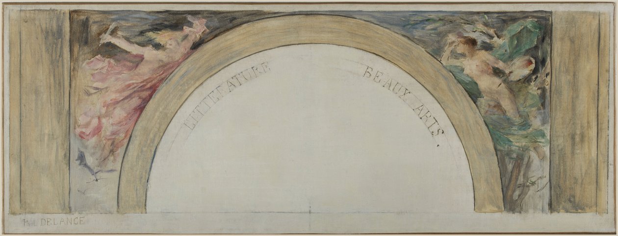 Sketch for the Entrance Hall of the Hôtel de Ville de Paris: Literature and the Fine Arts by Paul Louis Delance