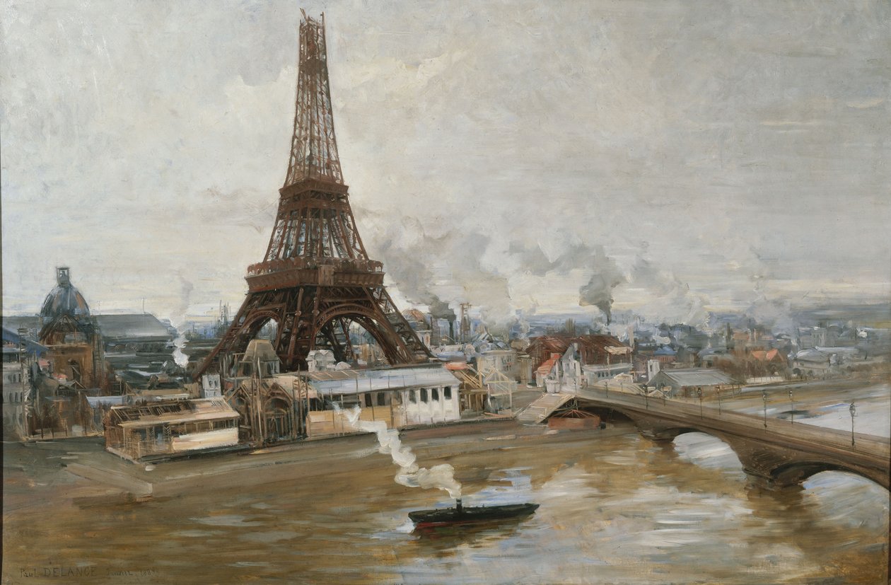 The Eiffel Tower Seen from the Seine, 1889 by Paul Louis Delance