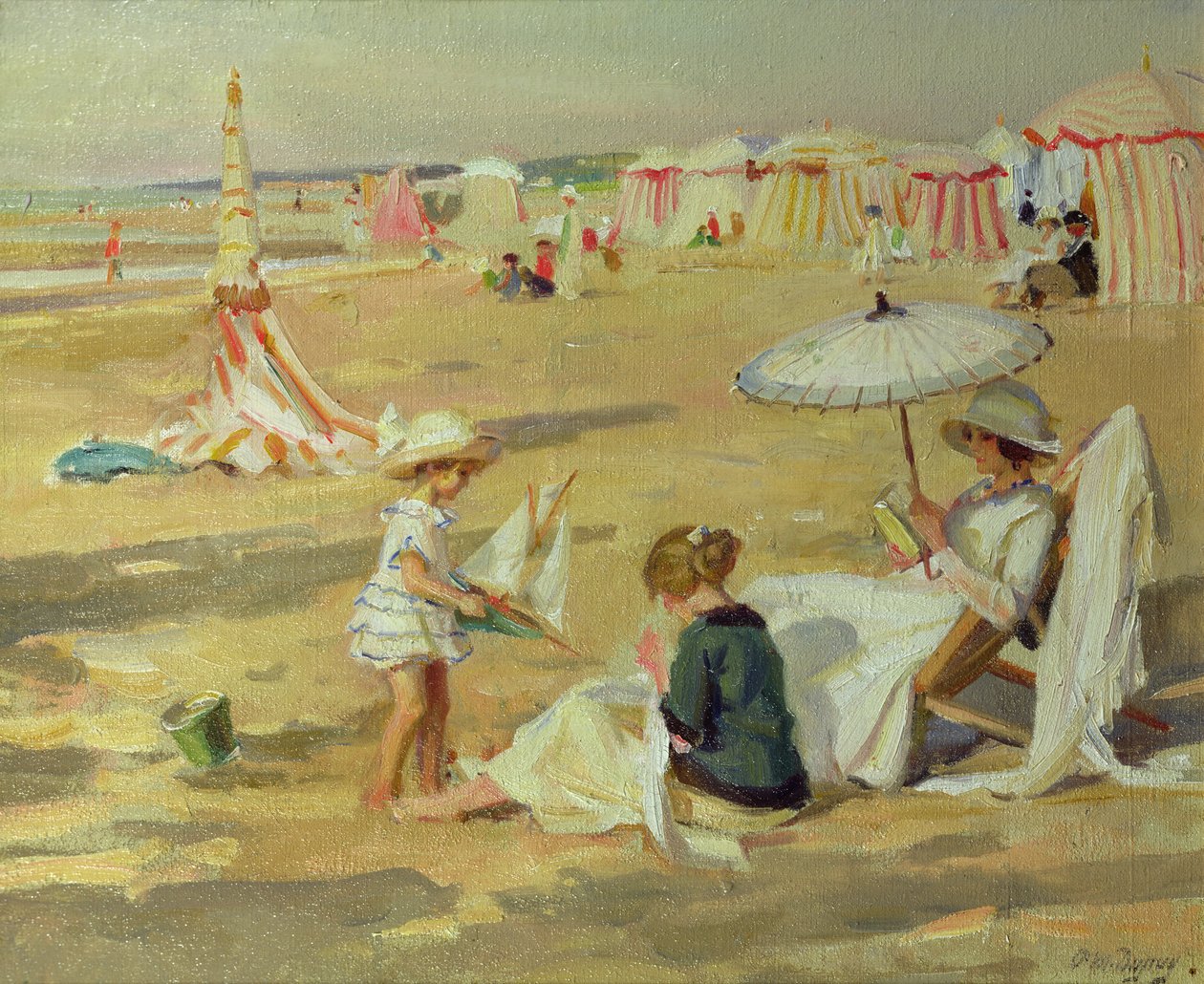 Mother with her Children on the Beach by Paul Michel Dupuy