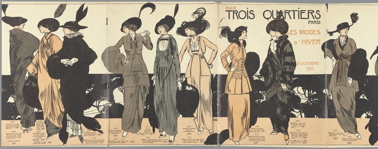 Aux Trois Quartiers Paris, Winter Fashions 6 October 1913 by Paul Méras