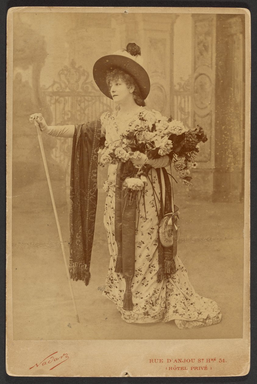 Sarah Bernhardt as Floria in La Tosca by Paul Nadar