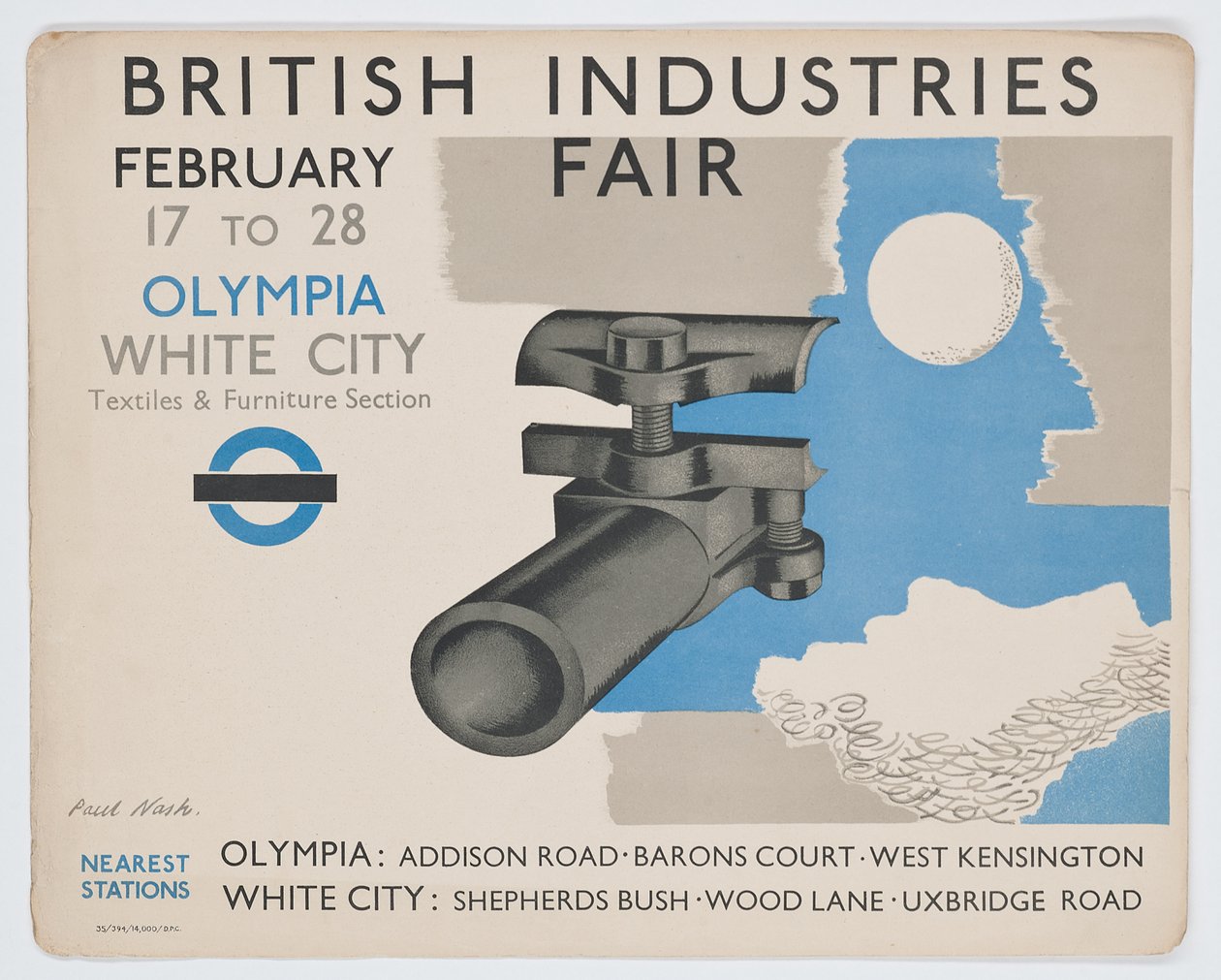 A London Underground Poster Advertising the British Industries Fair by Paul Nash