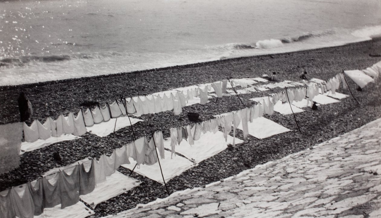 Washing Drying on the Beach, Nice by Paul Nash