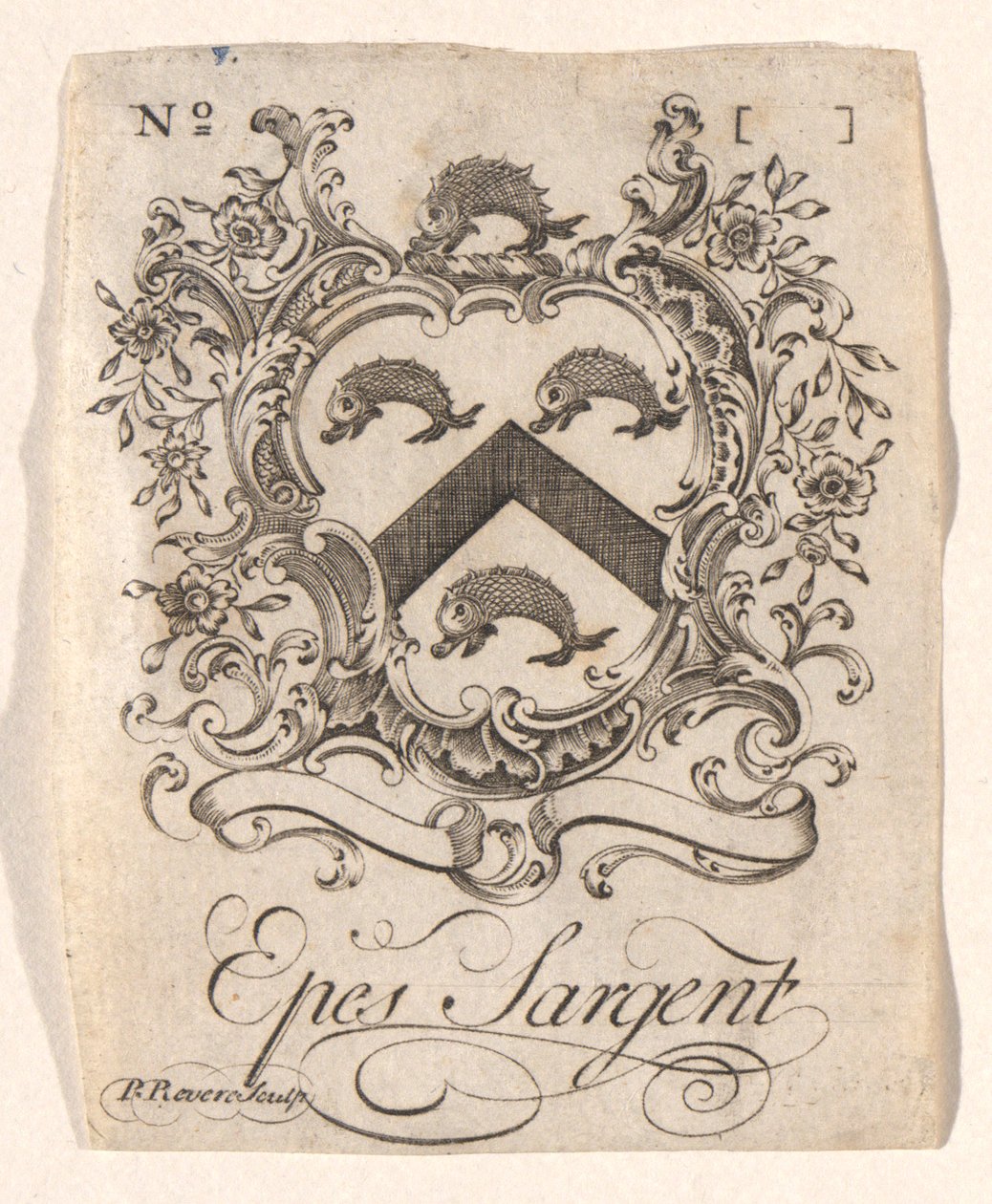 Book Plate of Epes Sargent by Paul Revere