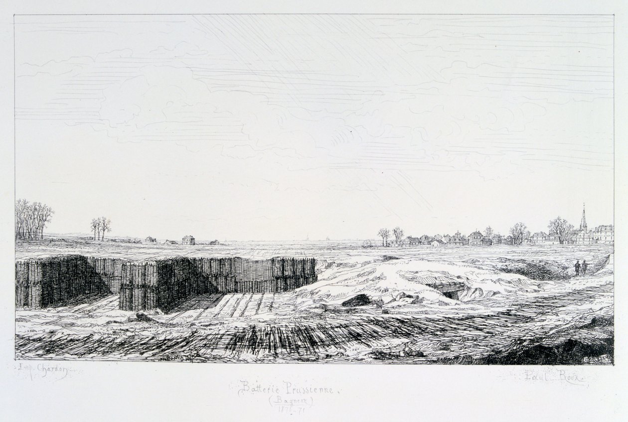 Prussian battery, Siege of Paris, 1870-1871 by Paul Roux