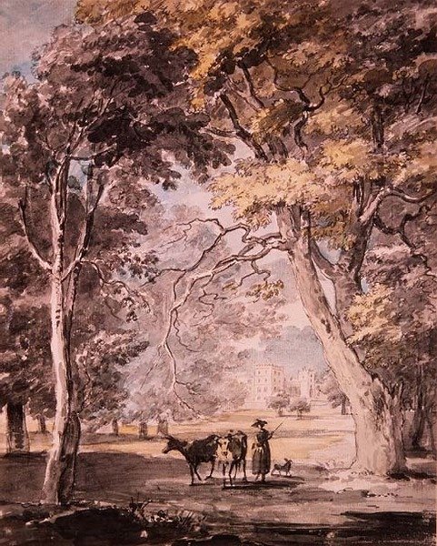 A Milkmaid in Windsor Great Park by Paul Sandby