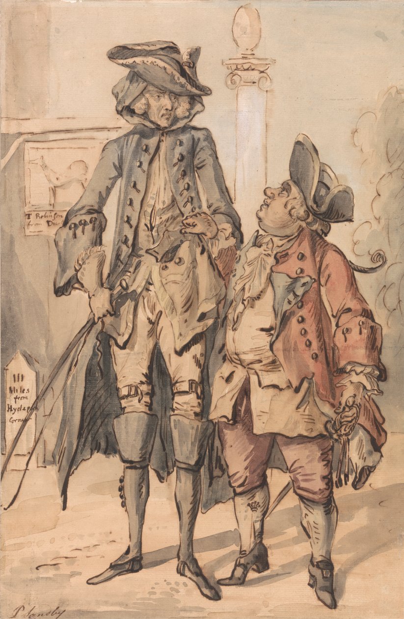 Caricature of George Bubb Dodington and Sir Thomas Robinson by Paul Sandby
