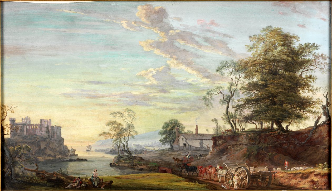 Landscape with Castle on a Bay, about 1769-1795 by Paul Sandby