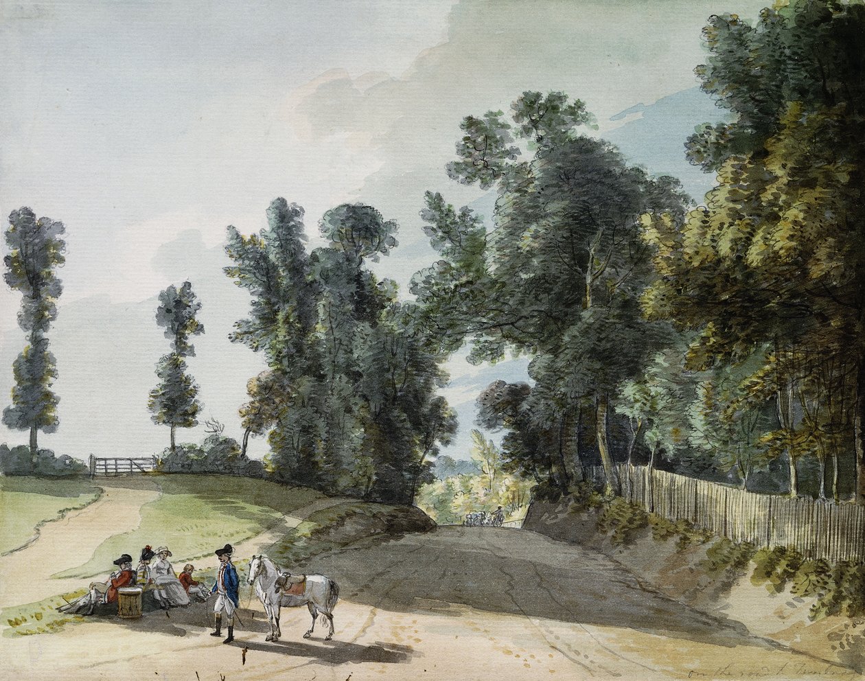 On the Road to Tonbridge: Travellers Resting on a Band Beside the Road by Paul Sandby