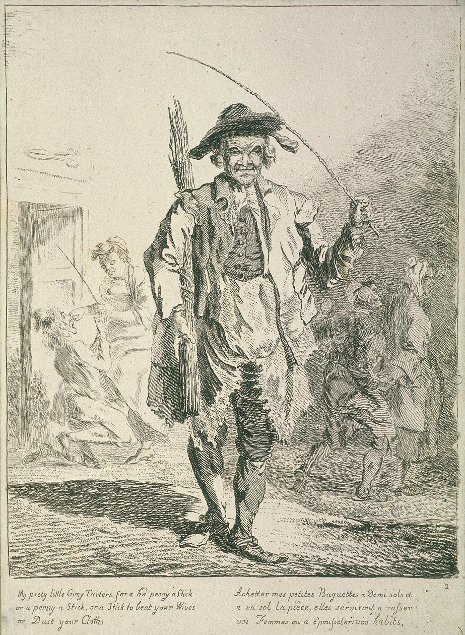 Stick seller, Cries of London by Paul Sandby