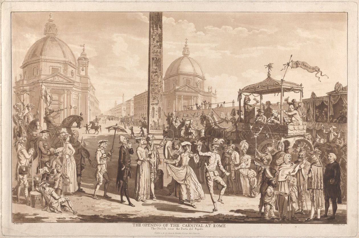 The Opening of the Carnival at Rome by Paul Sandby