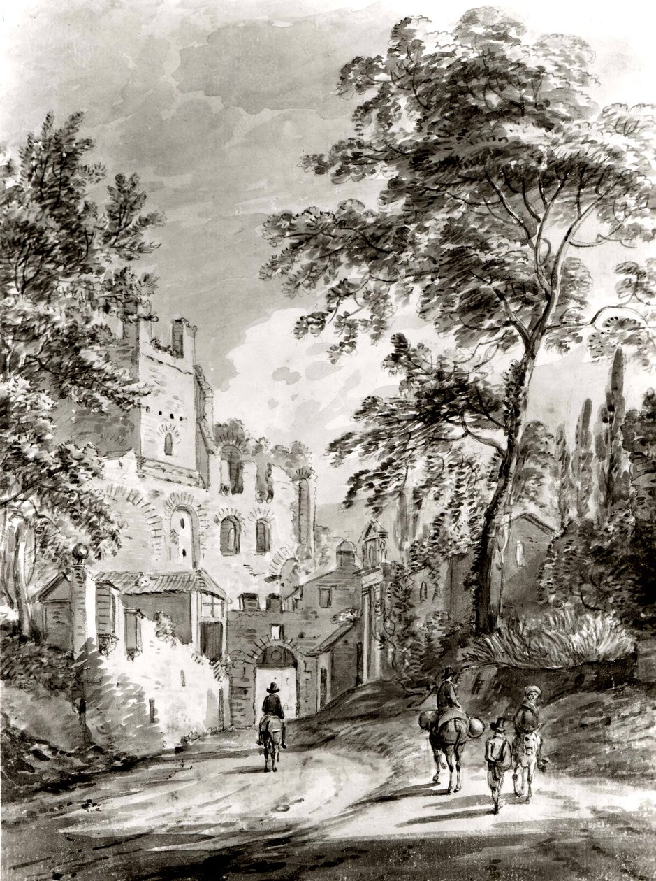 Travelers Entering a Town by Paul Sandby