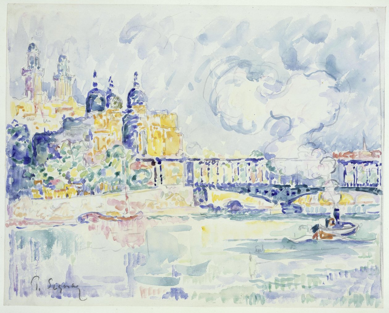 The Seine with Trocadéro and Pont de Passy in Paris by Paul Signac