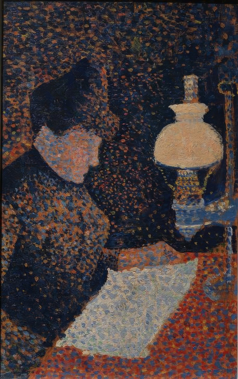 Woman Under the Lamp by Paul Signac