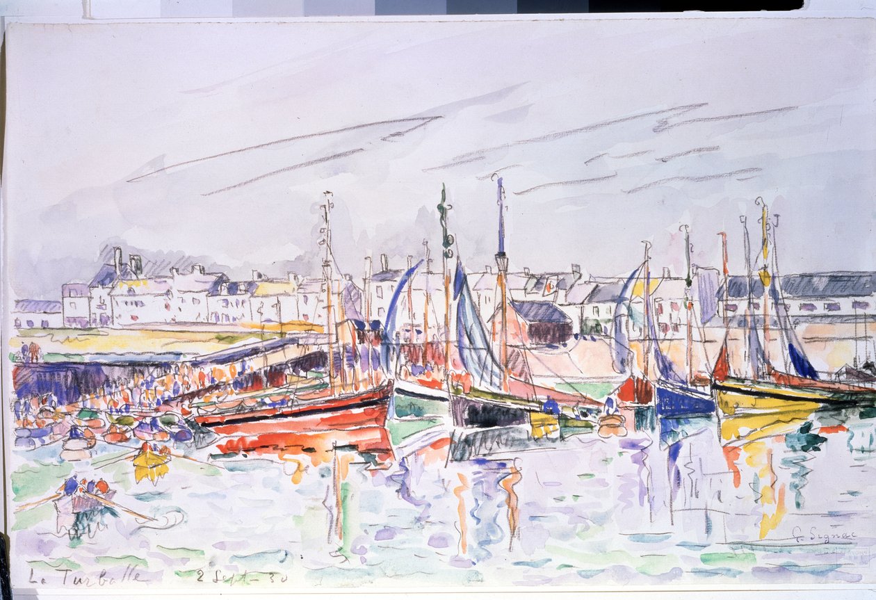 La Turballe. Sailboats in the Port of La Turballe by Paul Signac