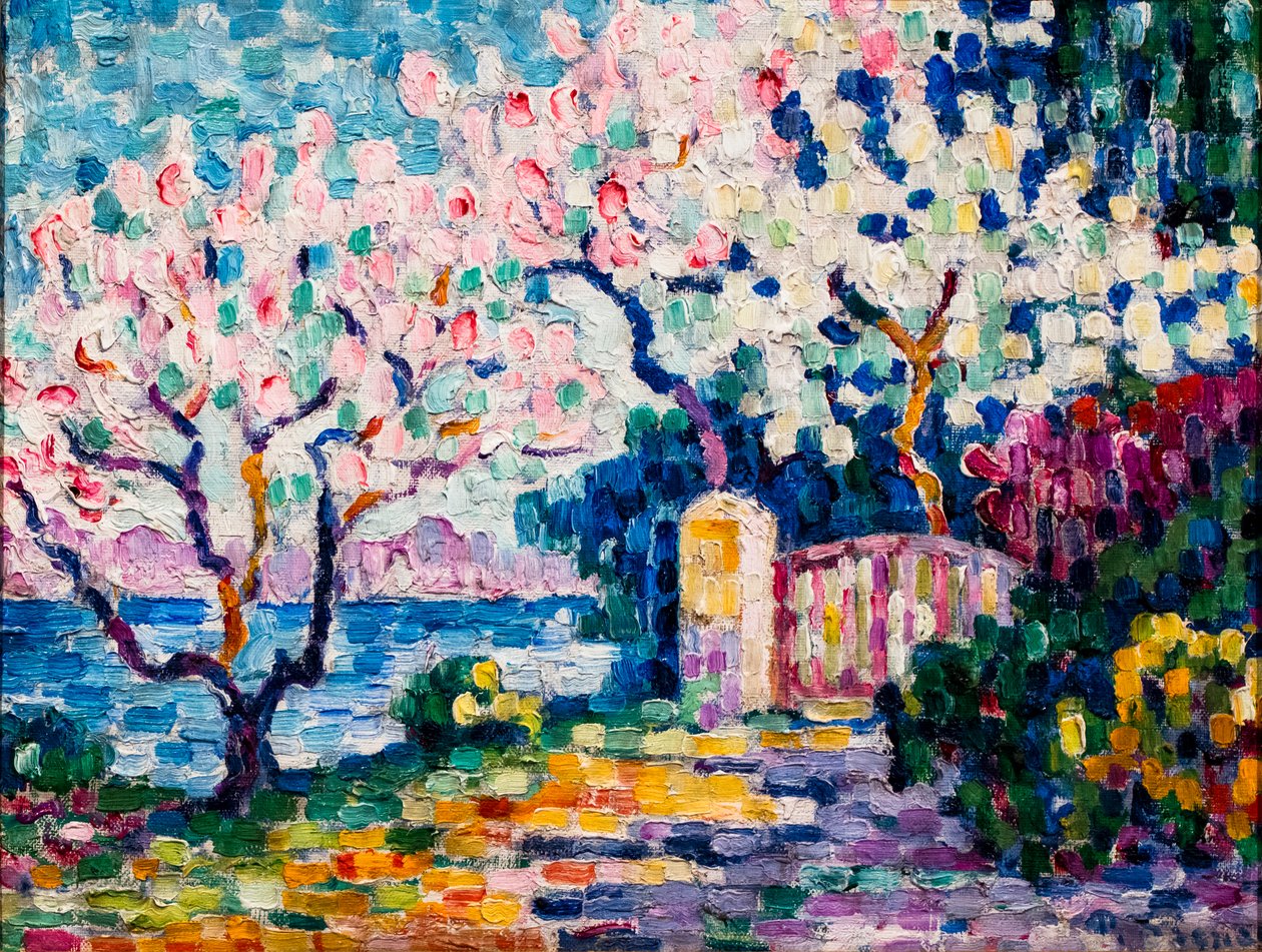 Pink Almond Trees in Bloom by Paul Signac