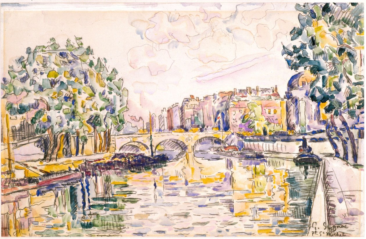 Pont St. Michel by Paul Signac