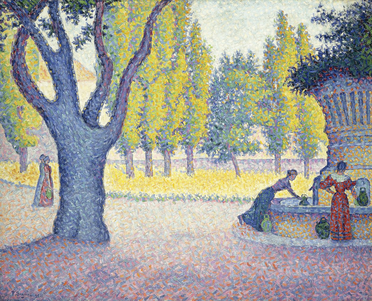 The Fountain des Lices in St by Paul Signac