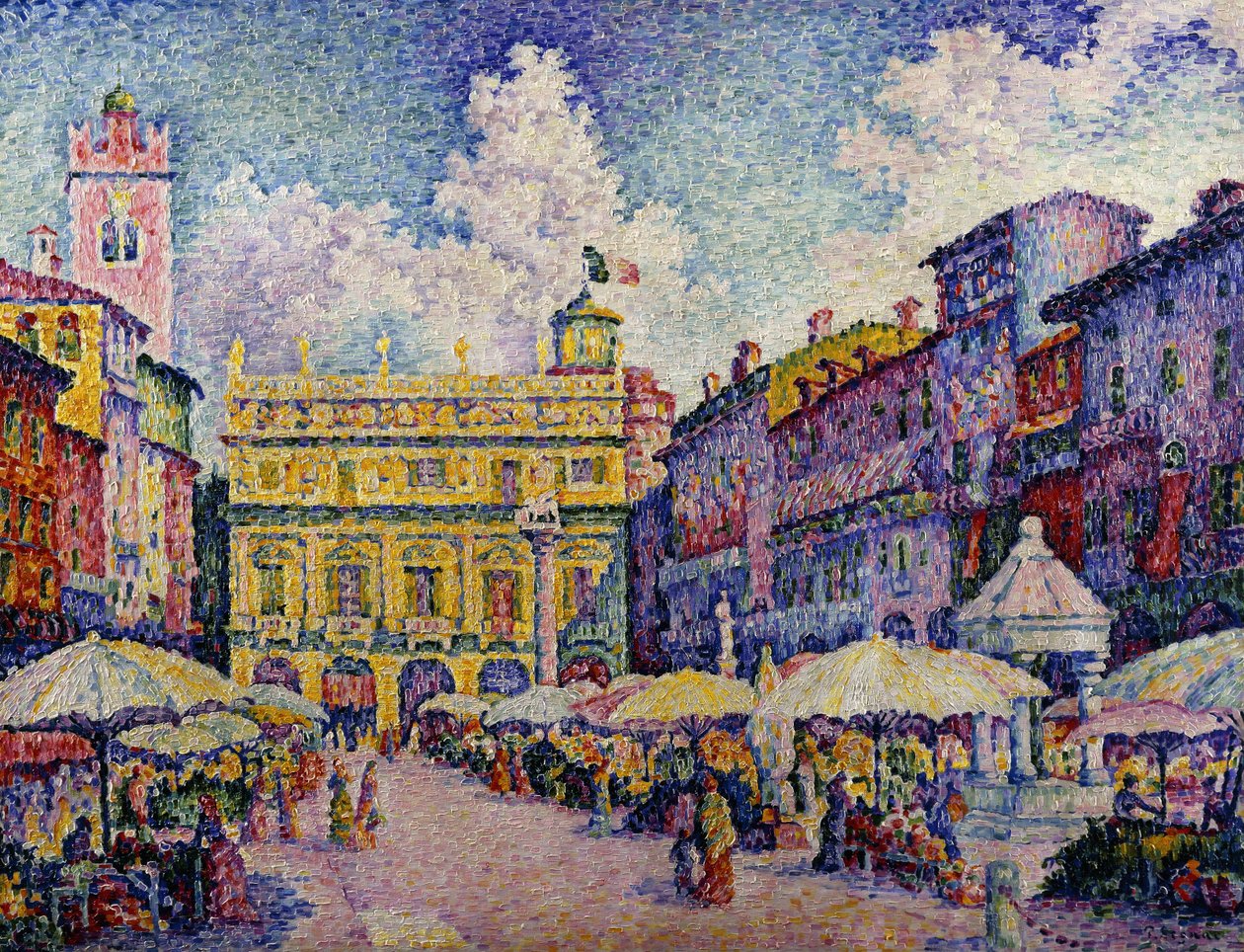 The Herb Market, Verona by Paul Signac