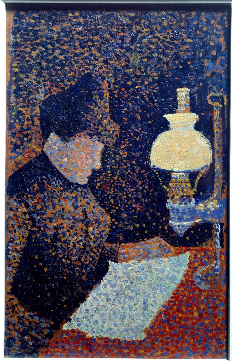 Woman Under the Lamp by Paul Signac