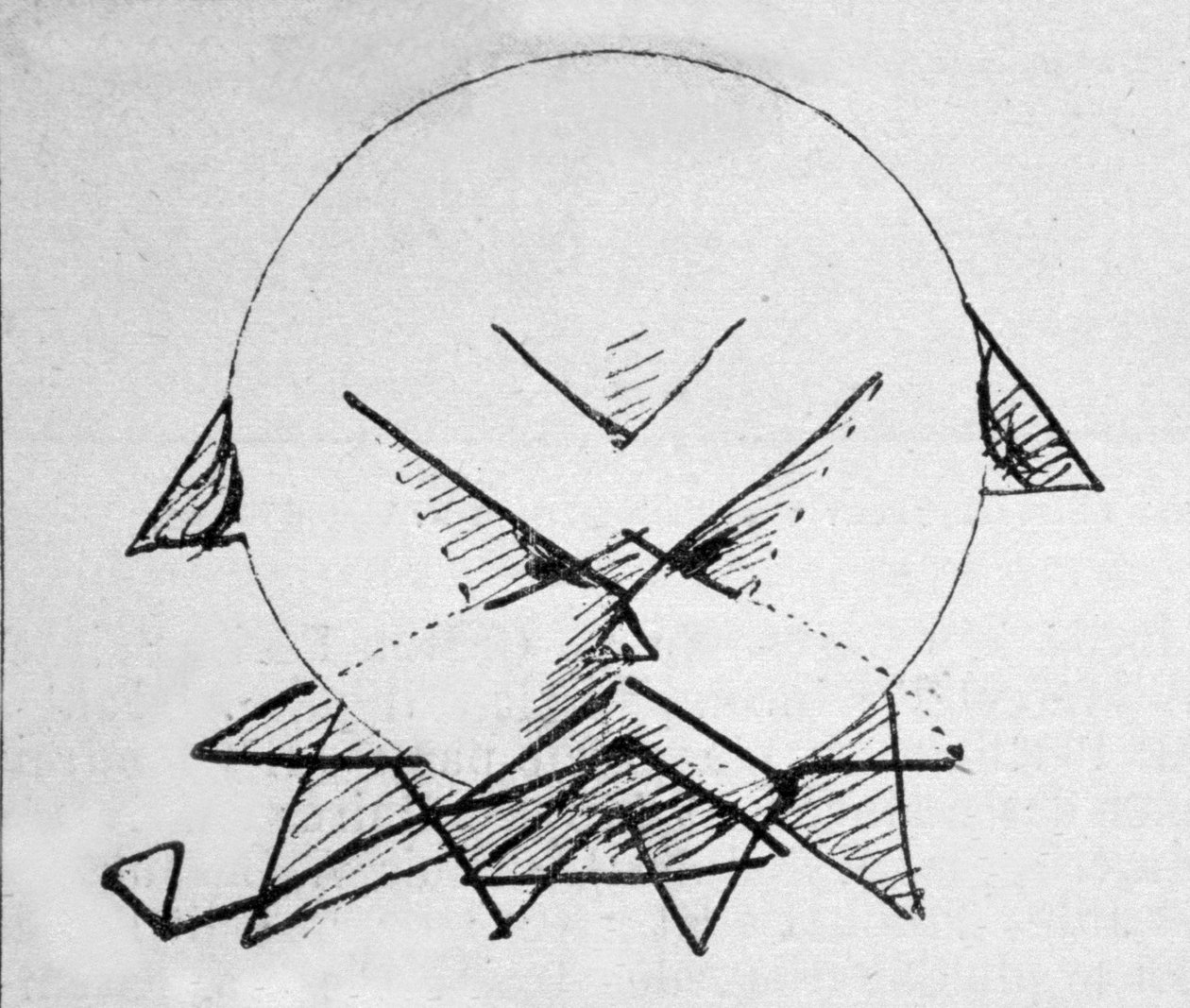 Self Portrait Drawing of the Poet Paul Verlaine by Paul Verlaine