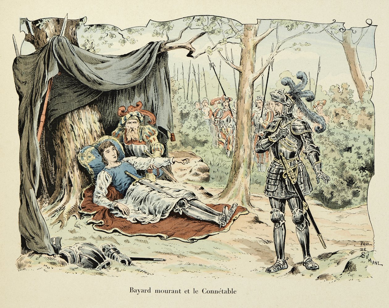 Bayard dying and Le Connetable de Bourbon 1524 from 