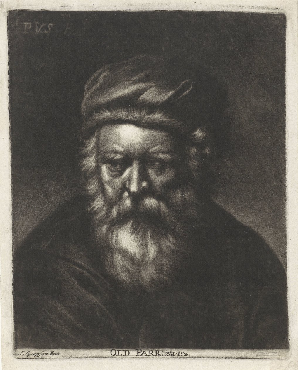 Portrait of Thomas Parr (Old Parr: aged 152) by Paul van Somer (II)