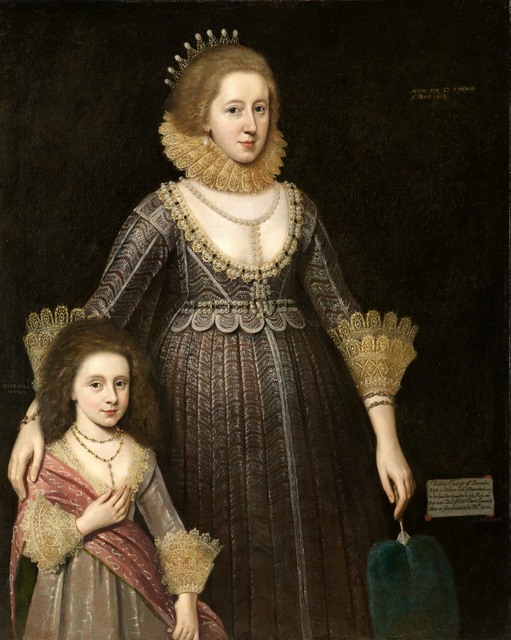 Christian, Lady Cavendish, Later Countess of Devonshire (1598-1675), and Her Daughter by Paul van Somer
