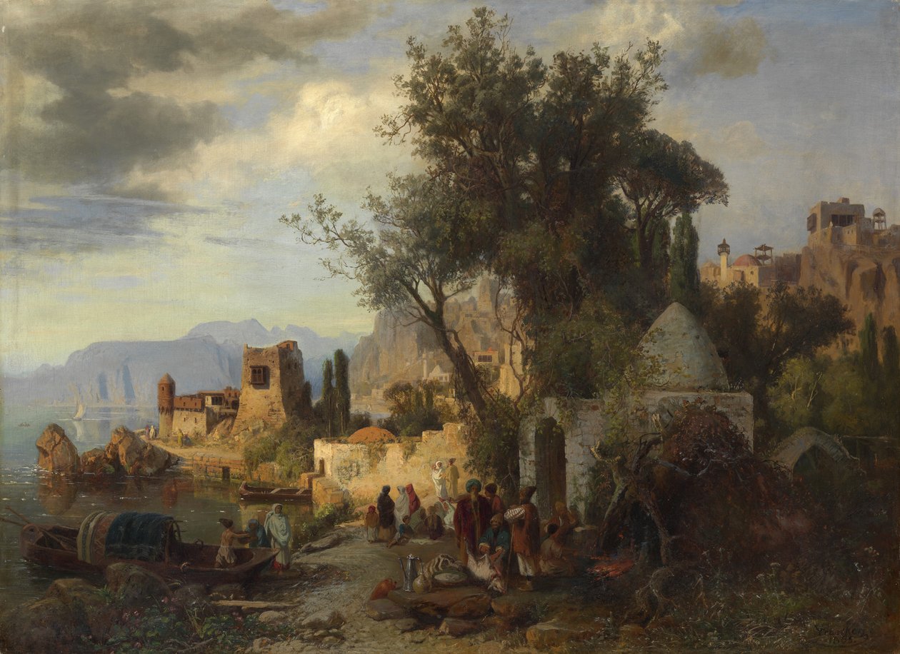 Evening by the Kura River near Tiflis by Paul von Franken