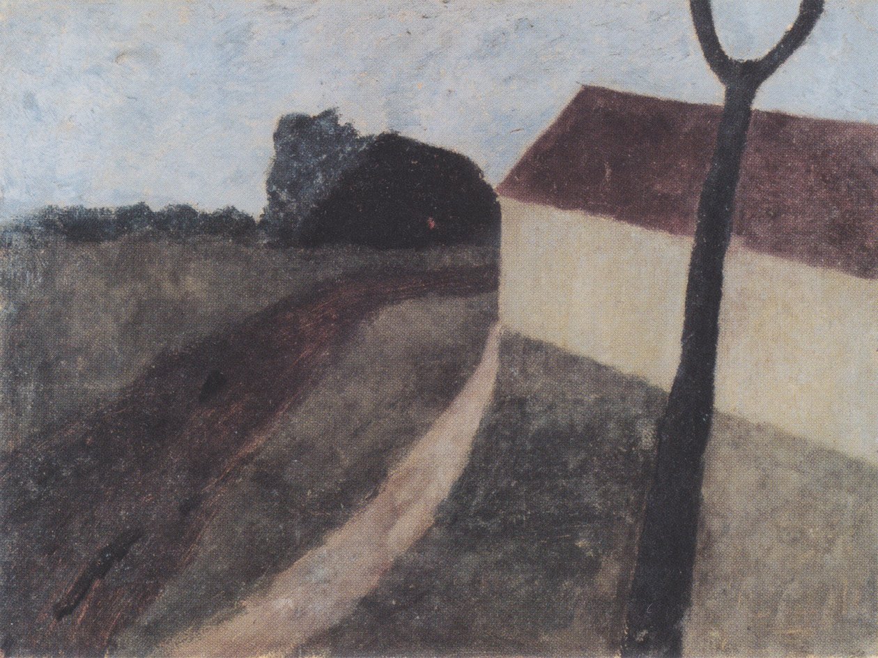 Twilight Landscape with House and Forked Branch by Paula Modersohn Becker