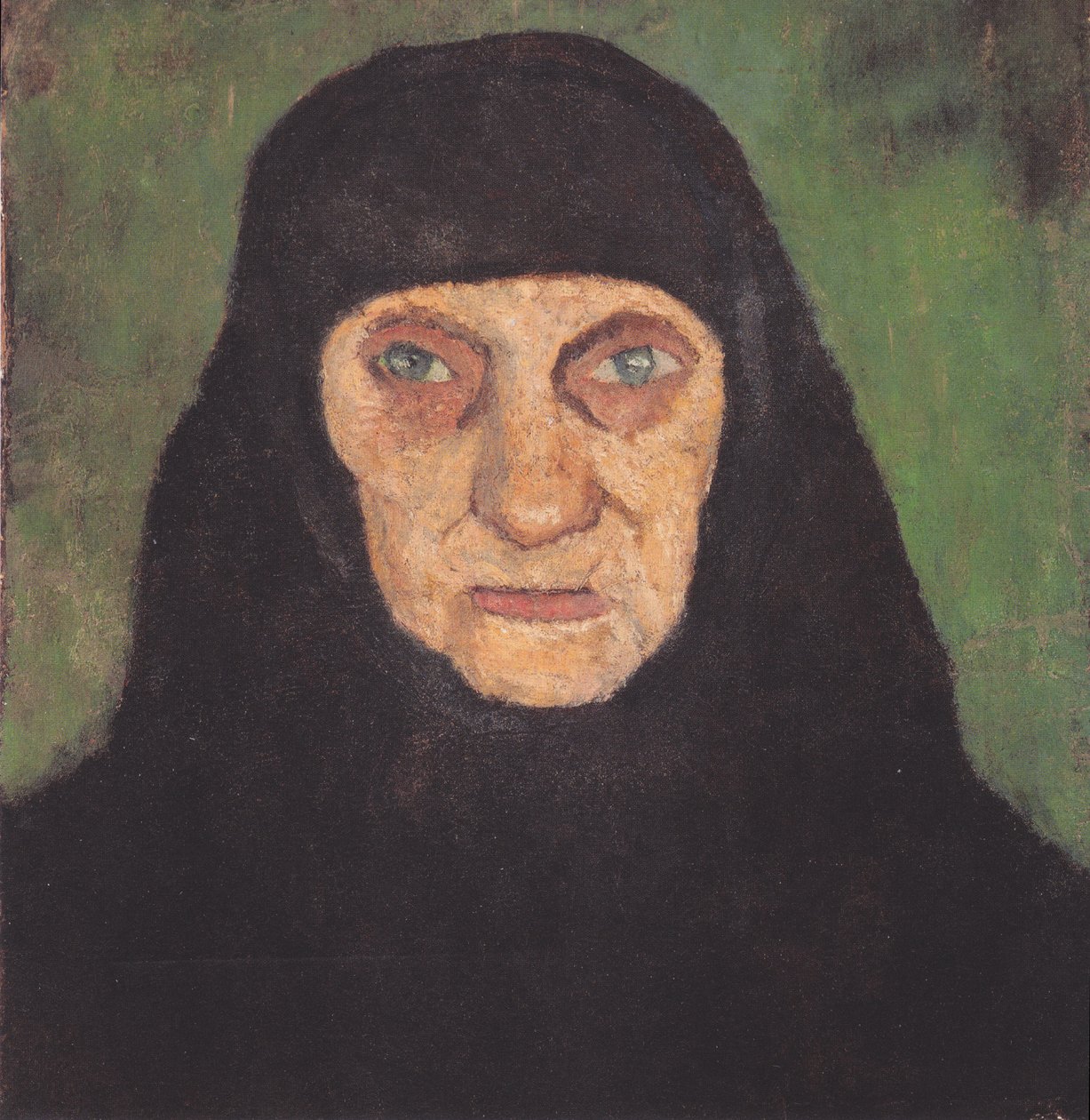 Head of an Old Woman with Black Headscarf by Paula Modersohn Becker