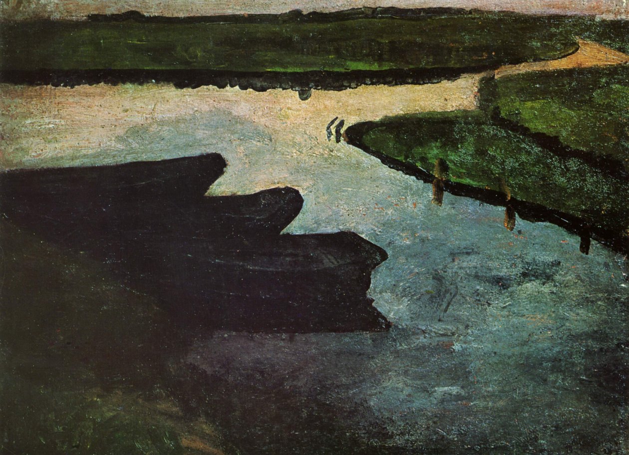Moor Canal with Peat Boats by Paula Modersohn Becker