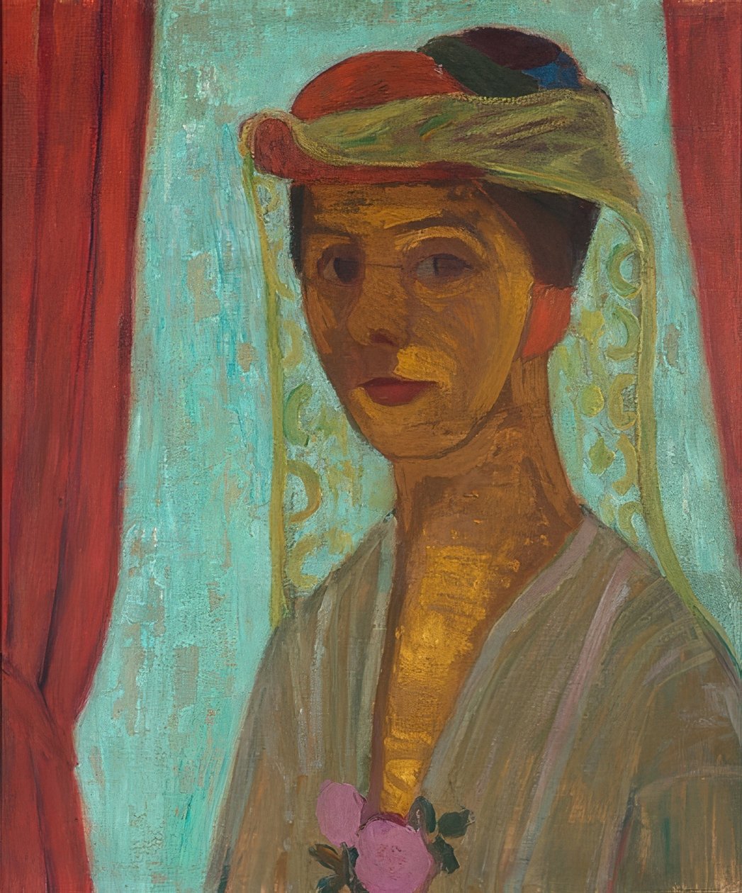 Self-Portrait with Hat and Veil by Paula Modersohn Becker
