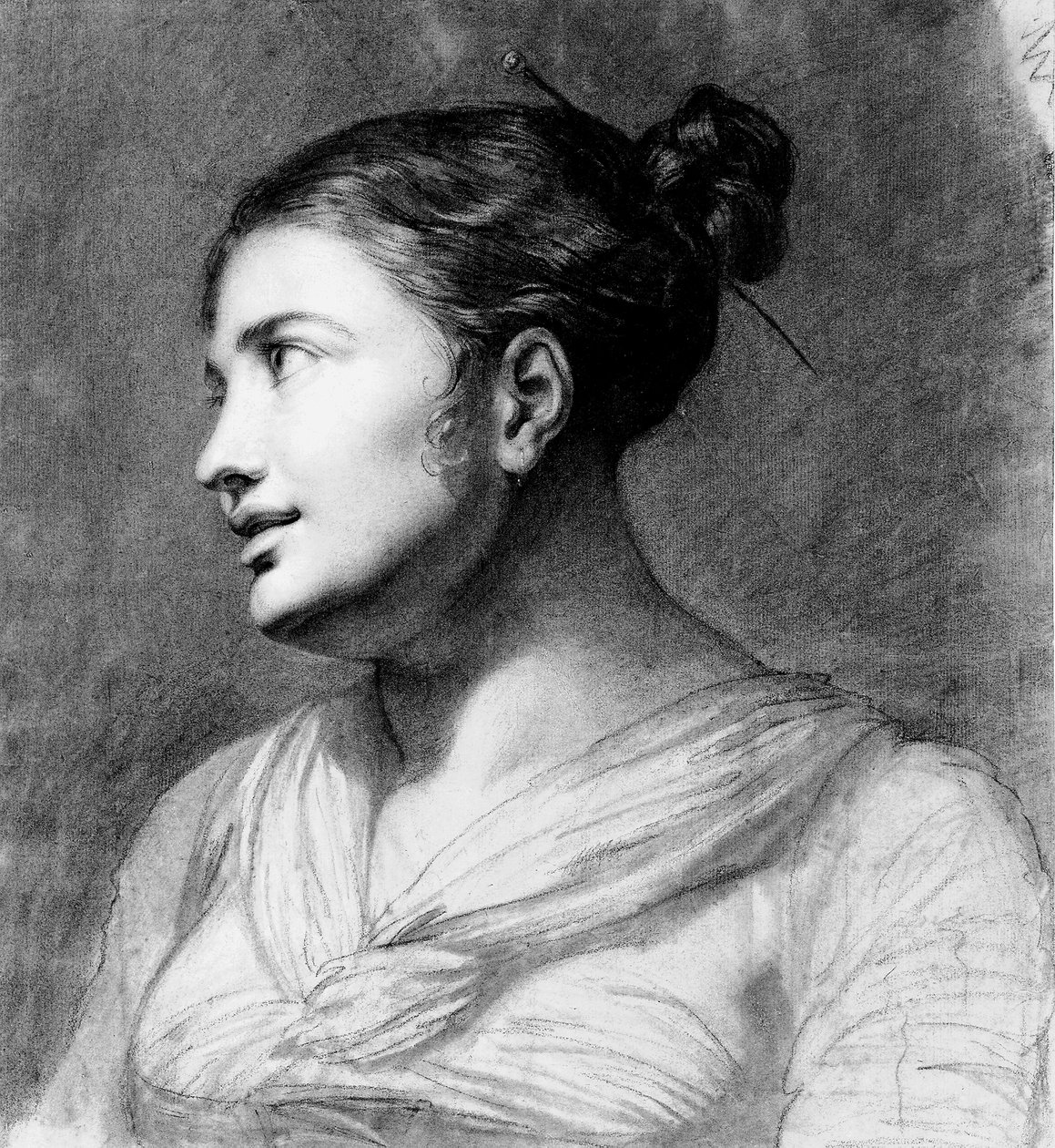 Portrait of a girl, bust-length, turned three-quarters to the left by Pauline Auzou