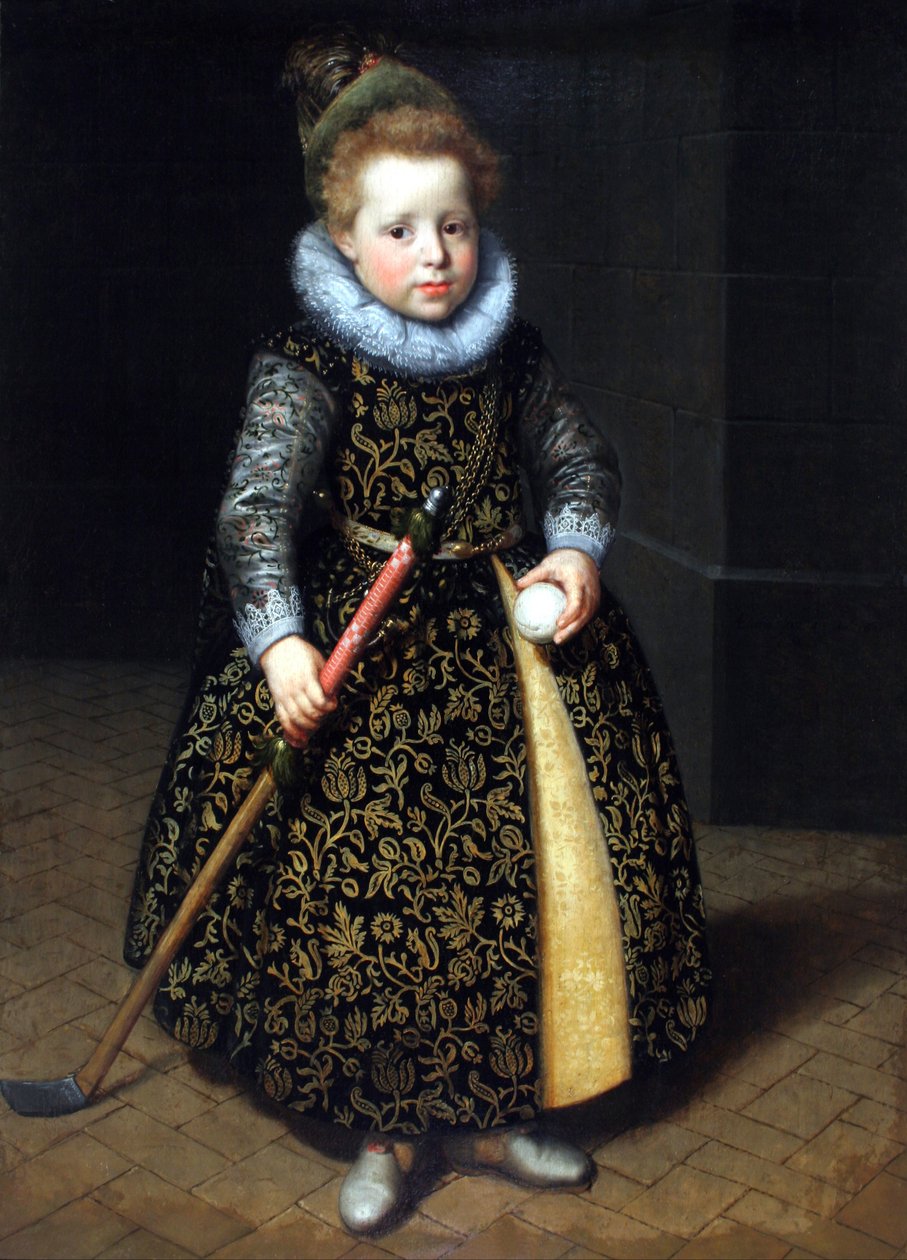 Portrait of a Four-Year-Old Boy with a Club and Ball by Paulus Moreelse