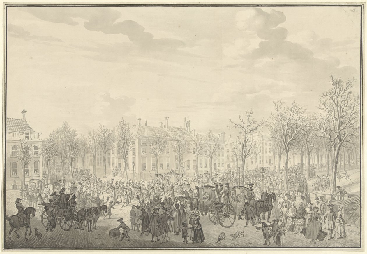 Arrival of Prince William V in The Hague, November 10, 1762 by Paulus Constantijn la Fargue (possibly)