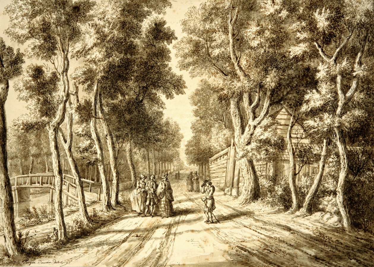 Bezuidenhoutseweg Seen Towards Wassenaar, 1756 by Paulus Constantijn la Fargue
